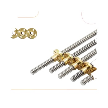 CNC 3D Printer T12 Lead Screw 12mm Diameter Lead 2mm 4mm 8mm 10mm Pitch 2mm Length100mm200mm300mm400mm500mm600mm with Brass Nut