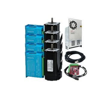 4 Set Nema23 57 2N 2.5N 3N Closed Loop Stepper Motor & HBS57H Hybrid Servo Drive & 350w 36v 9.7A Power Supply &Mach3 Motion Card