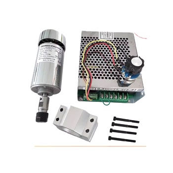 300W ER11 ER16 Engraving Machine Round Spindle Motor Air-cooling Spindle 12000rpm DC Motor+mach3 Power Supply+52mm Clamp for CNC